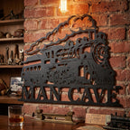 Custom Vintage Steam Locomotive Metal Sign