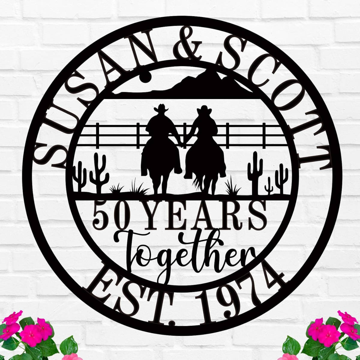 Custom Western Anniversary Sign Main image