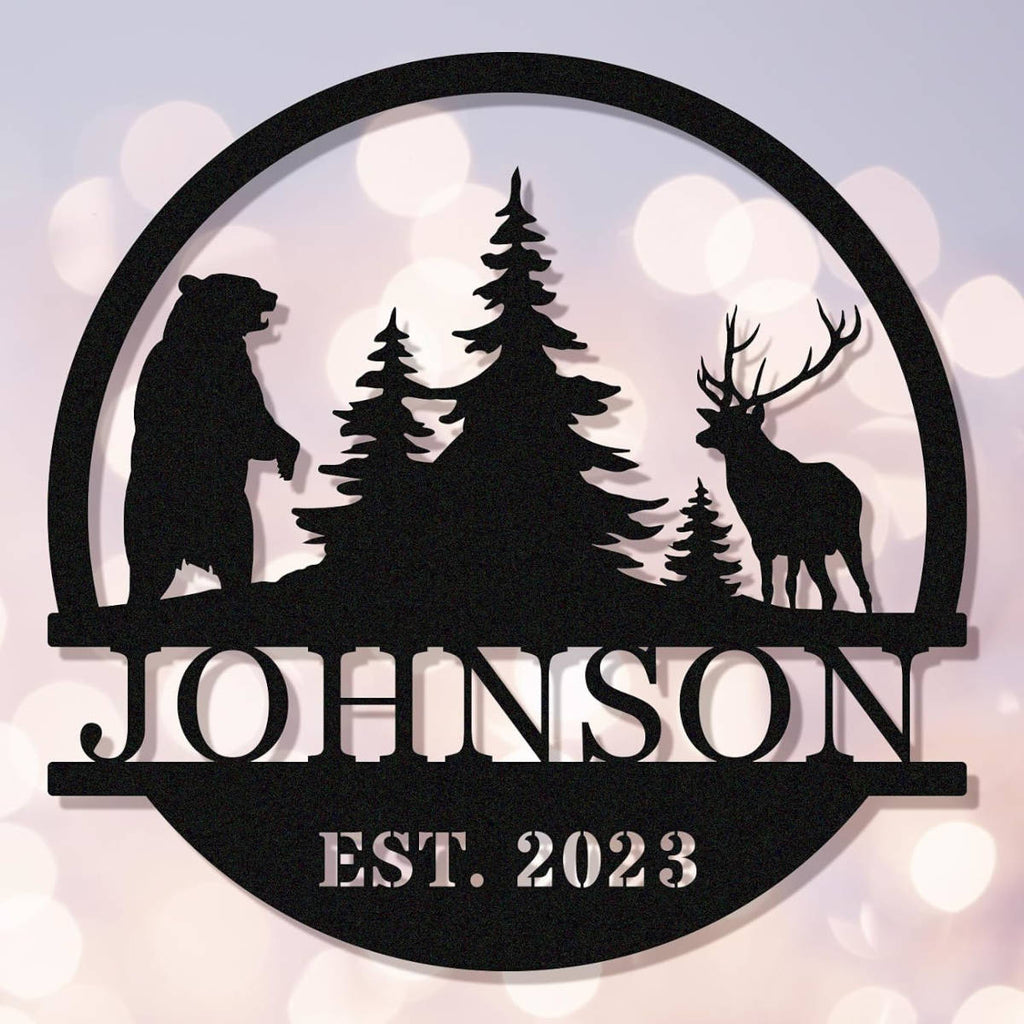Bear Deer Forest Sign