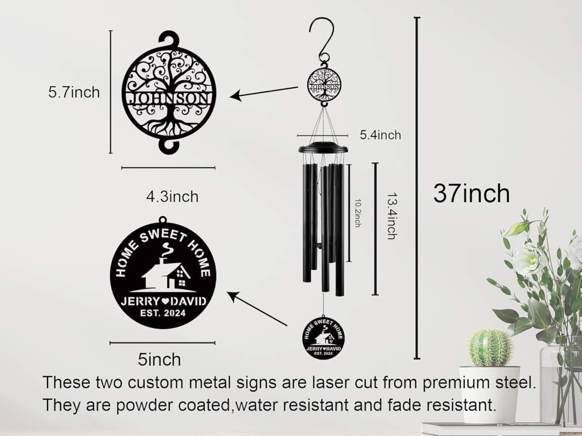 Personalized Memorial Garden Custom Wind Chimes Secondary image
