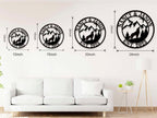 Custom howling wolf metal sign with forest, mountains, and personalized names – rustic family wall décor made from laser-cut steel