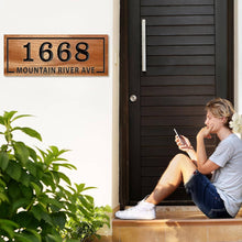 Custom wood address sign made from pine with engraved house number 1668 and street name, personalized wooden plaque for home or yard decor.