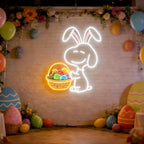 Cute bunny neon sign LED wall light for nursery and kids bedroom decor