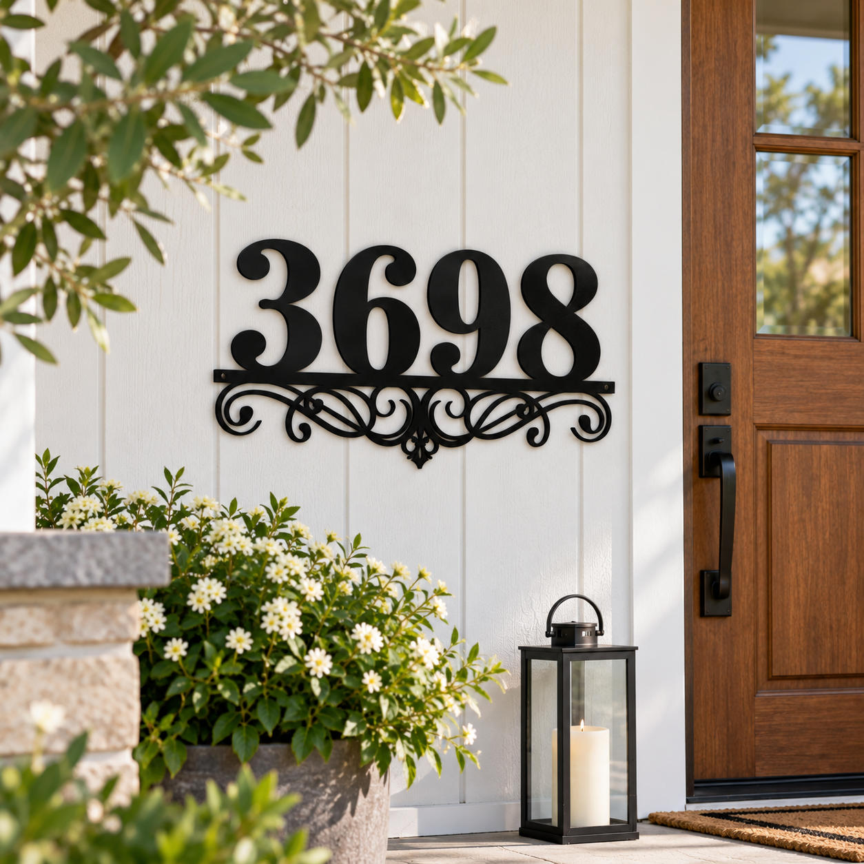 Custom Scroll Metal House Number Plaque Secondary image