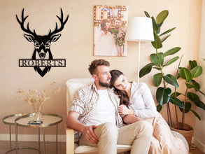 Deer Head Metal Sign