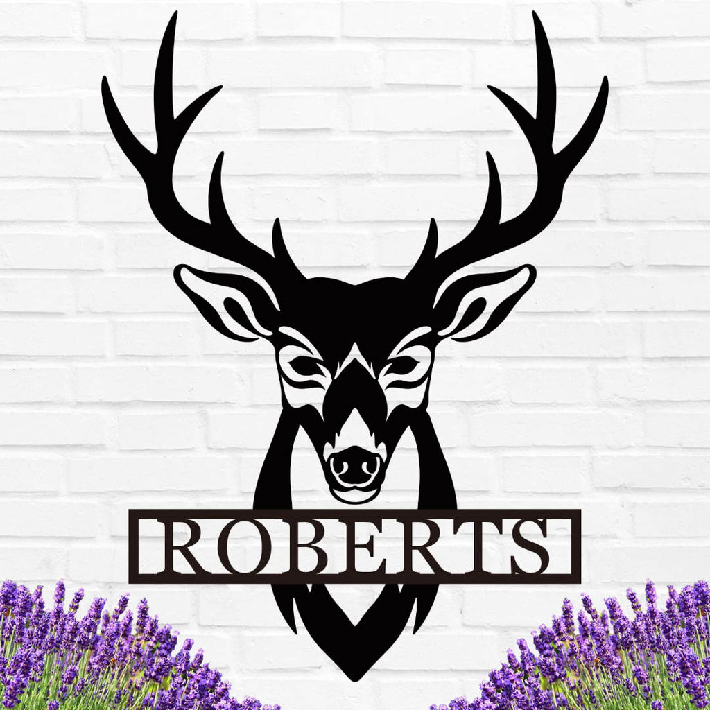 Deer Head Metal Sign
