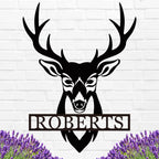 Deer Head Metal Sign