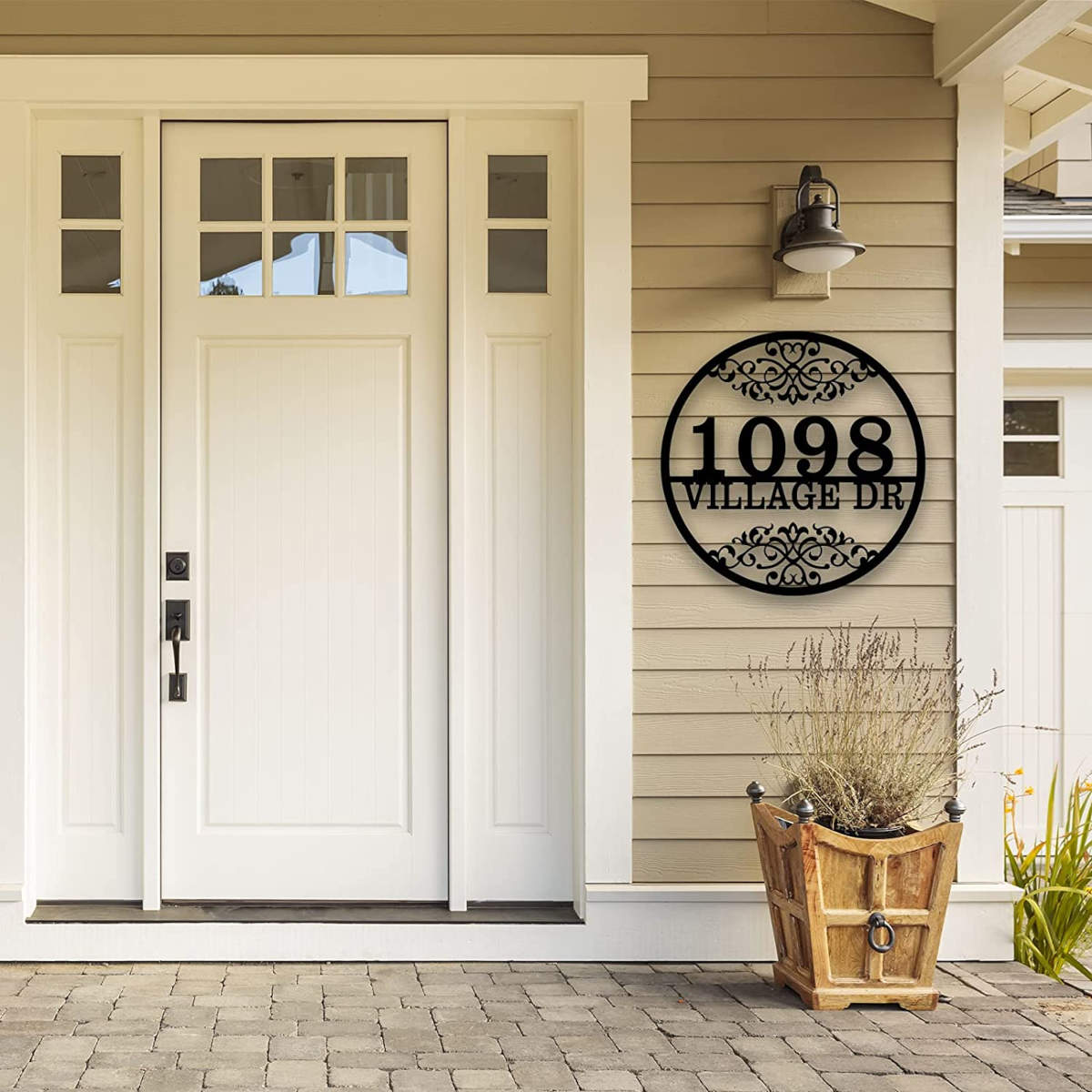 Personalized Scrollwork Metal House Address Sign Secondary image