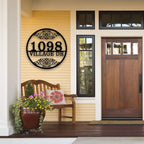 Personalized Scrollwork Metal House Address Sign