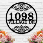 Personalized Scrollwork Metal House Address Sign
