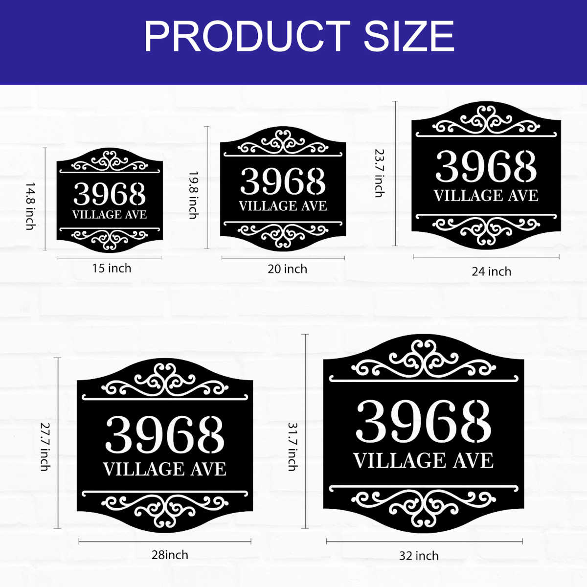Elegant Iron Address Plaque