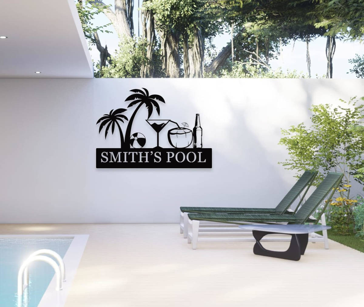 Poolside Metal Sign Secondary image