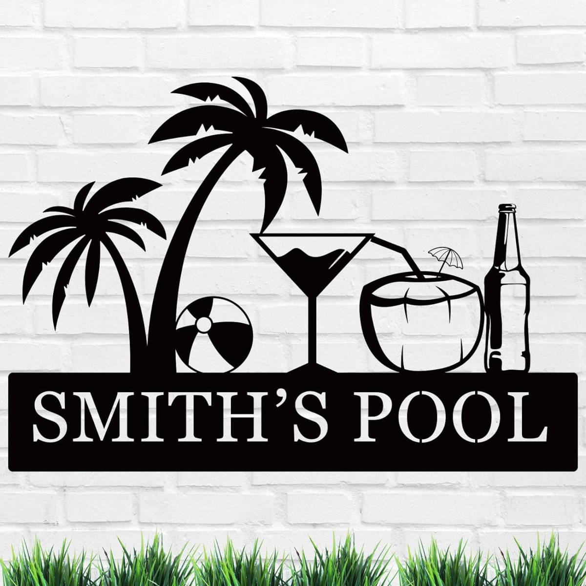 Poolside Metal Sign Main image