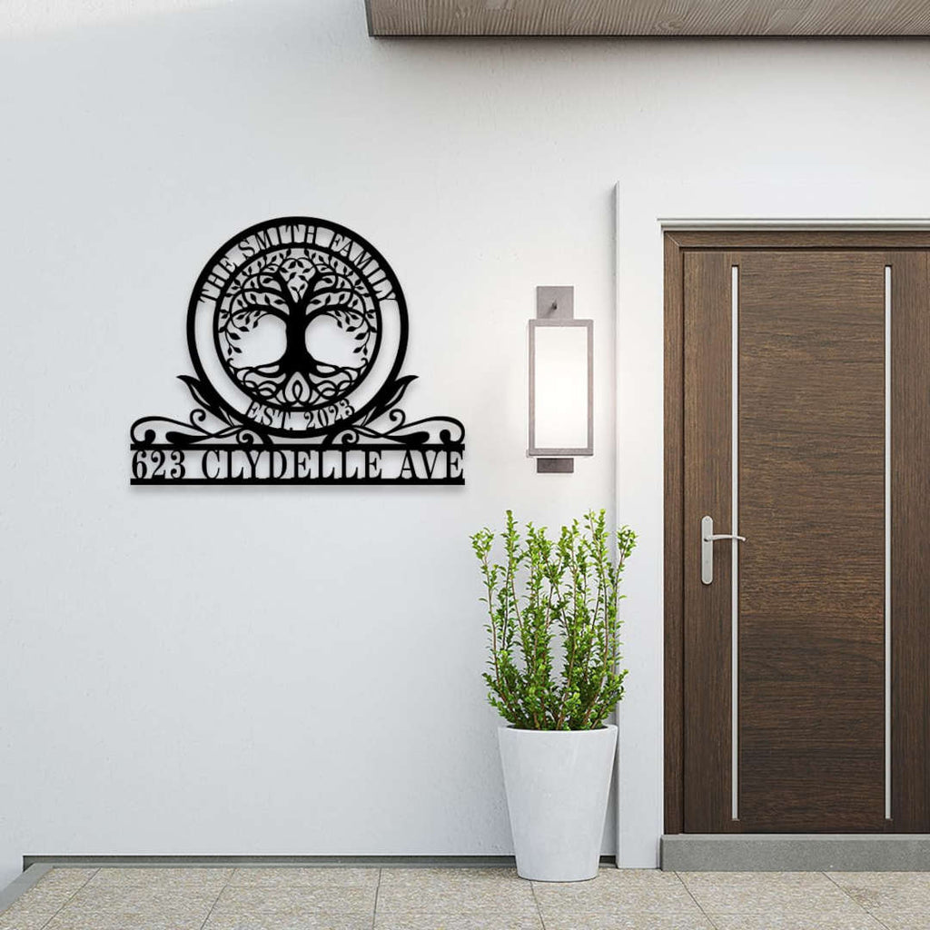 Personalized Tree of Life Address Sign