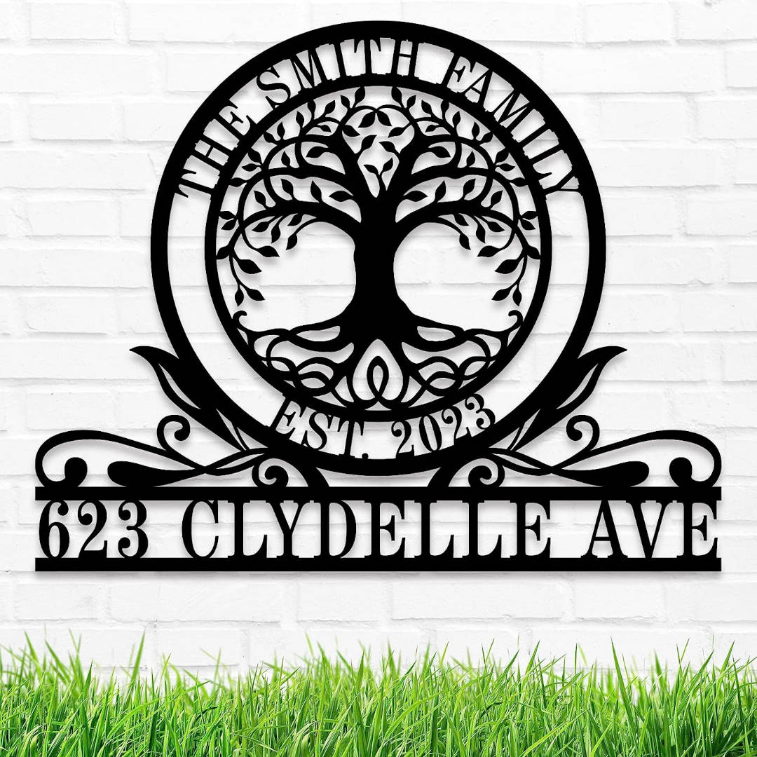Personalized Tree of Life Address Sign Main image