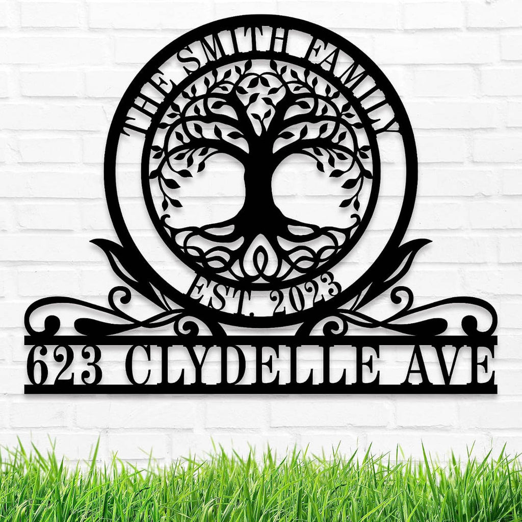 Personalized Tree of Life Address Sign