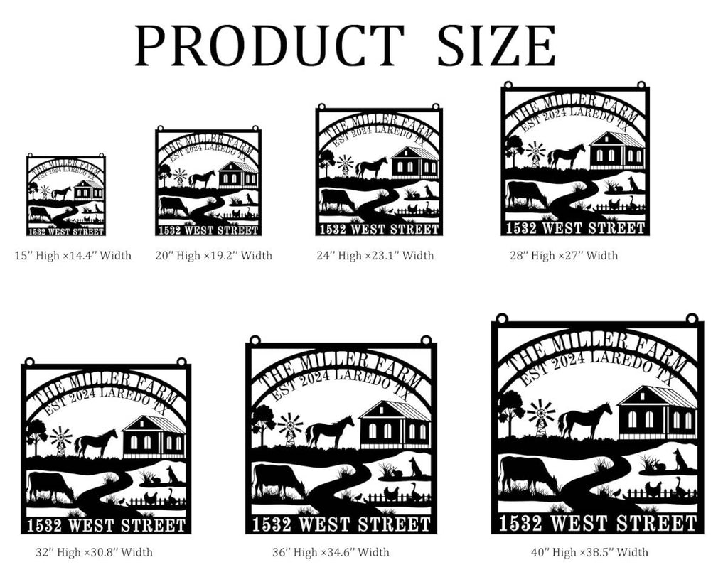 Custom Farm Address Metal Sign Plaque