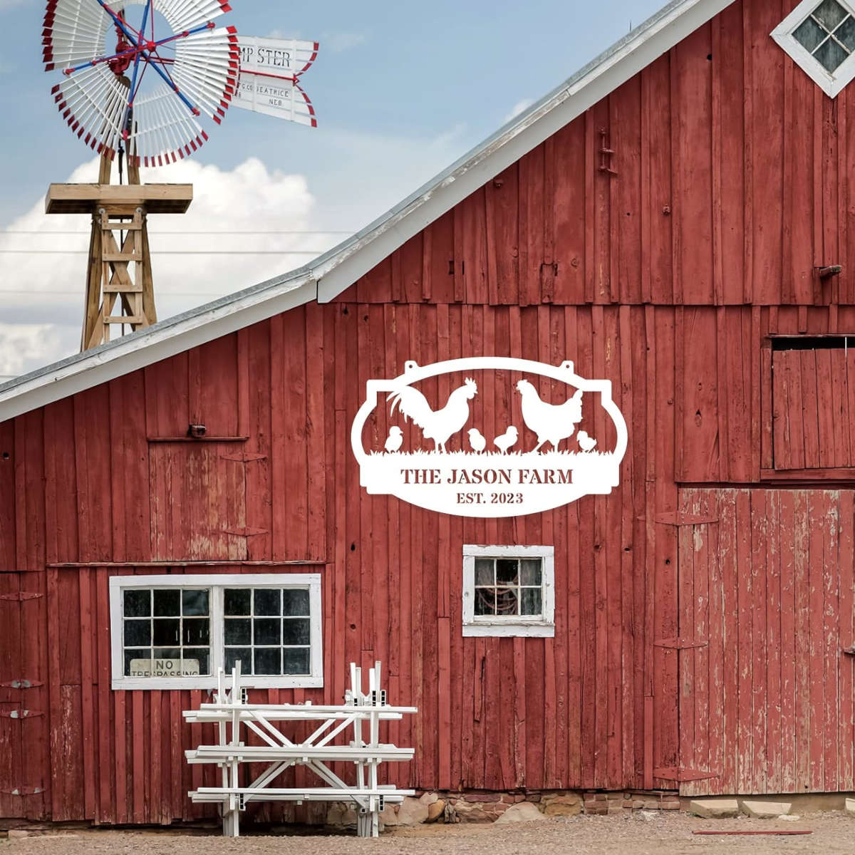 Personalized Farmyard Metal Sign