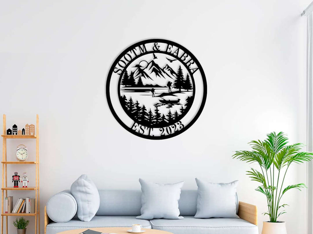 Custom Mountain Scene Metal Sign