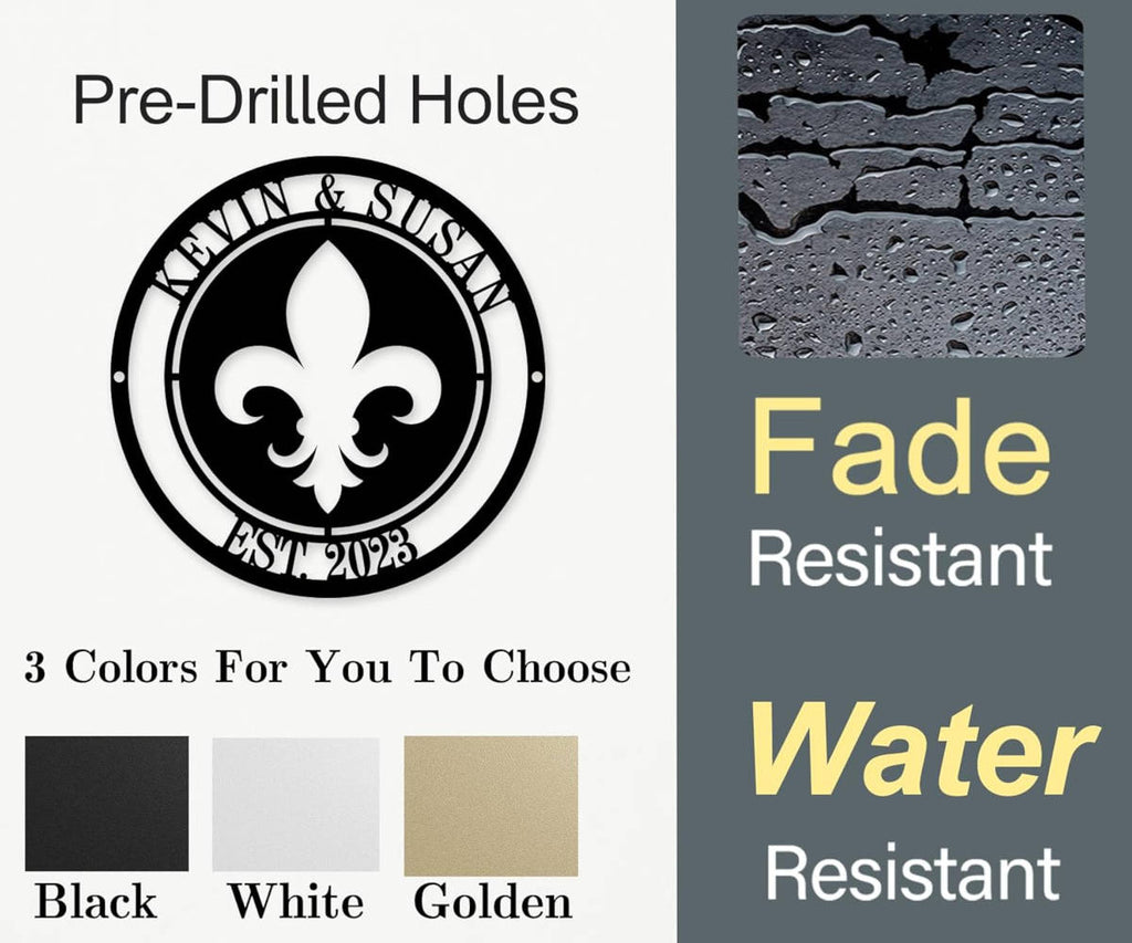 Fleur-de-Lis Custom Metal Sign