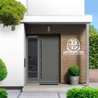 Custom metal address sign with initial, name, and street address