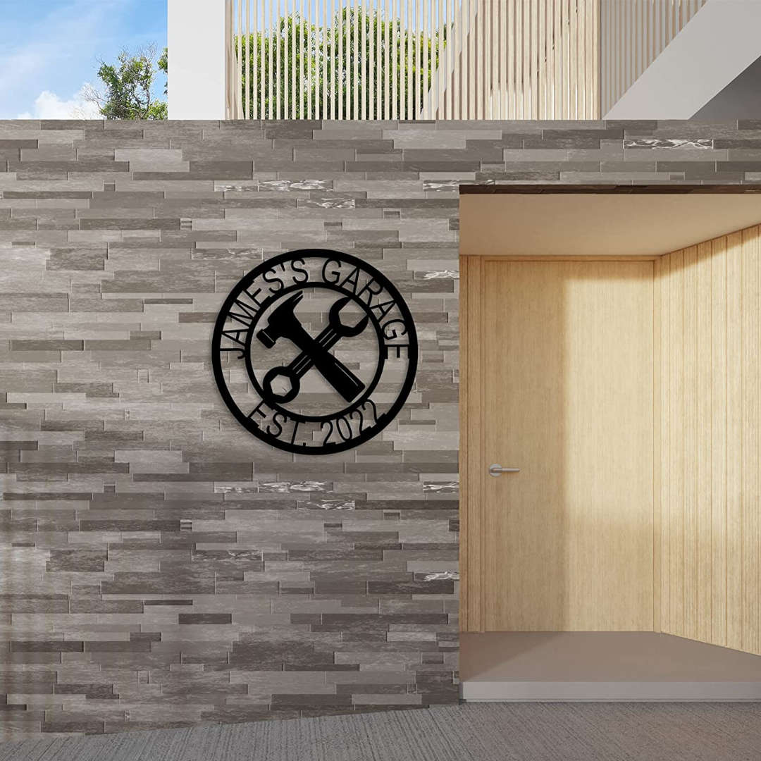 Personalized Garage Workshop Metal Wall Sign