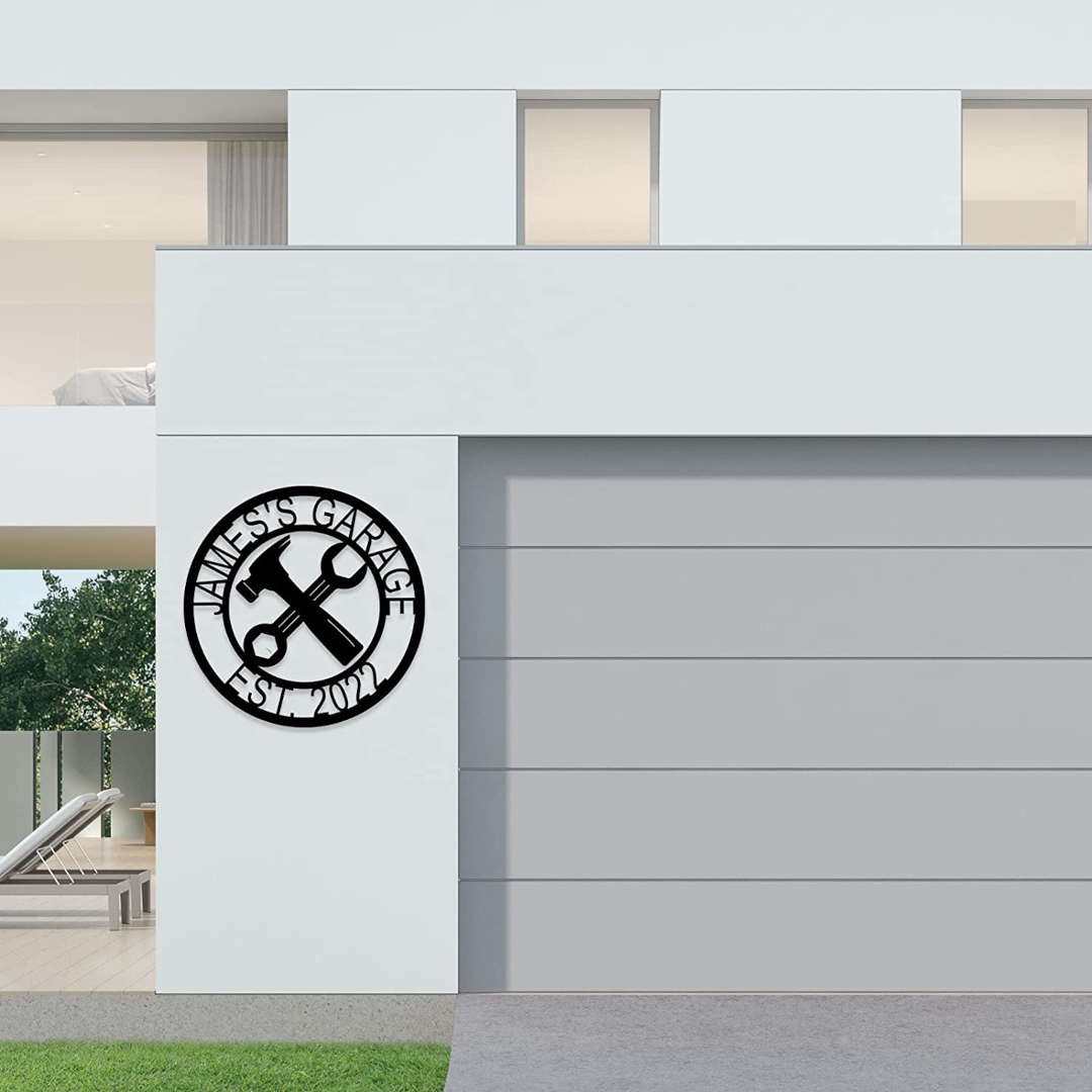 Personalized Garage Workshop Metal Wall Sign