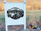 Custom farm tractor metal sign with personalized farm name and established year, steel farmhouse wall decor for barn or ranch