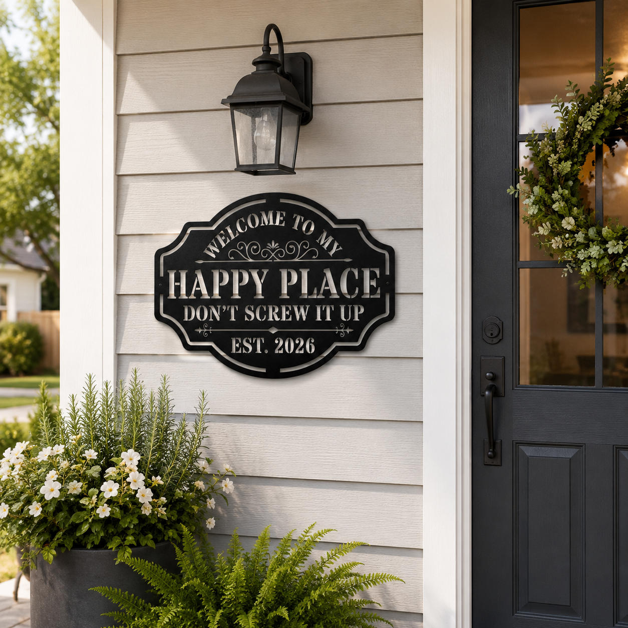 Custom Funny Happy Place Metal Sign Secondary image