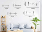 Custom metal heartbeat name sign with heart and personalized names, laser-cut steel wall decor for couples