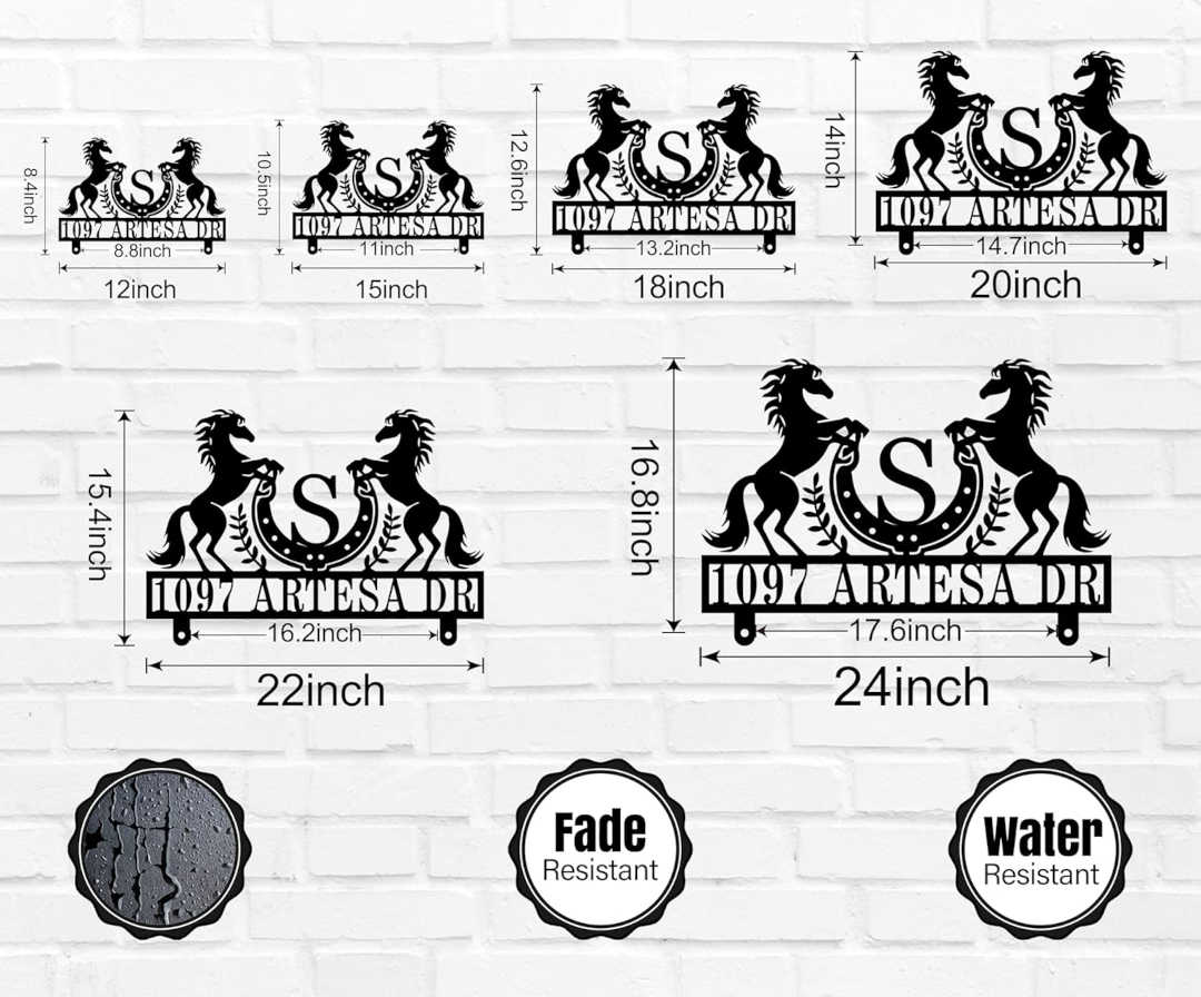 Custom Horse Monogram Stainless Steel Mailbox Sign Secondary image