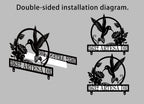 Custom metal mailbox topper with hummingbird and flower design, personalized house address sign for front yard décor