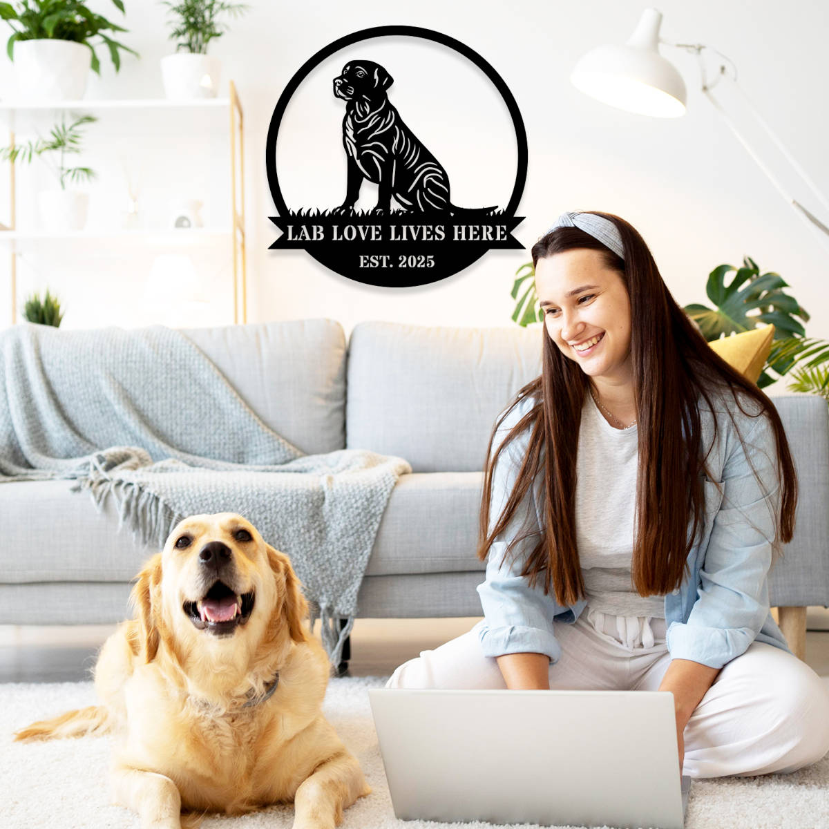 Personalized Labrador Metal Sign Secondary image