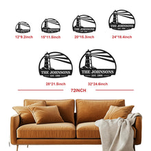 Custom lighthouse metal sign with personalized family name and established year, coastal laser cut steel wall decor for beach house, lake house, or seaside home