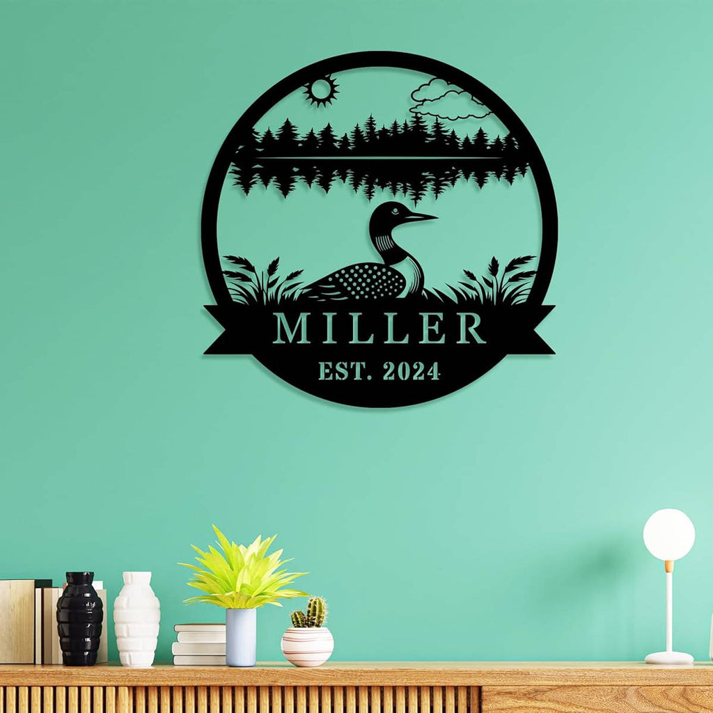 Custom Loon Lake Metal Sign – Personalised Steel Wall Decor for Home or ...