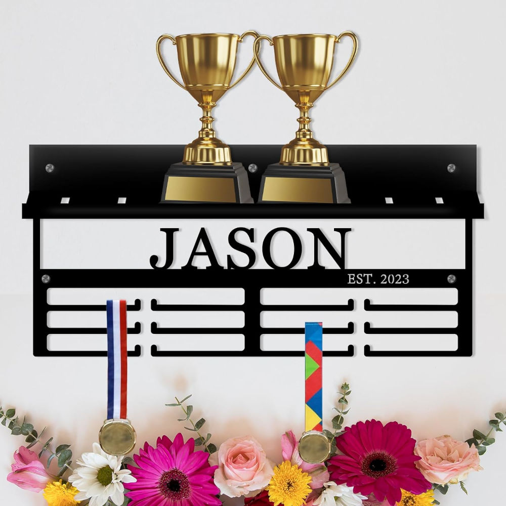 Personalized Metal Trophy Wall Display Main image