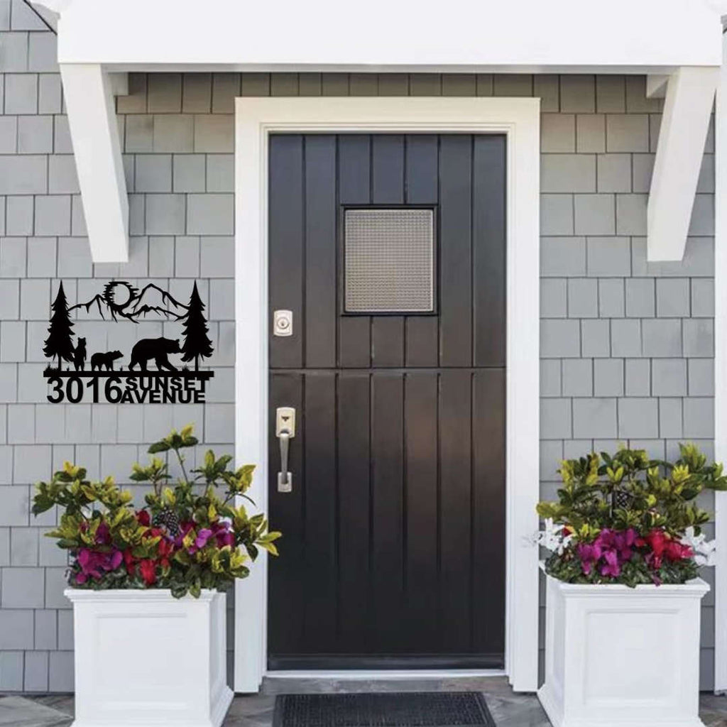 Custom Mountain Bear Address Plaque
