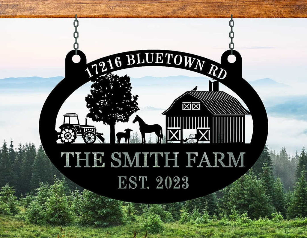 Custom Metal Farm Sign for Rustic Farmhouse Decor – ENFODREAM