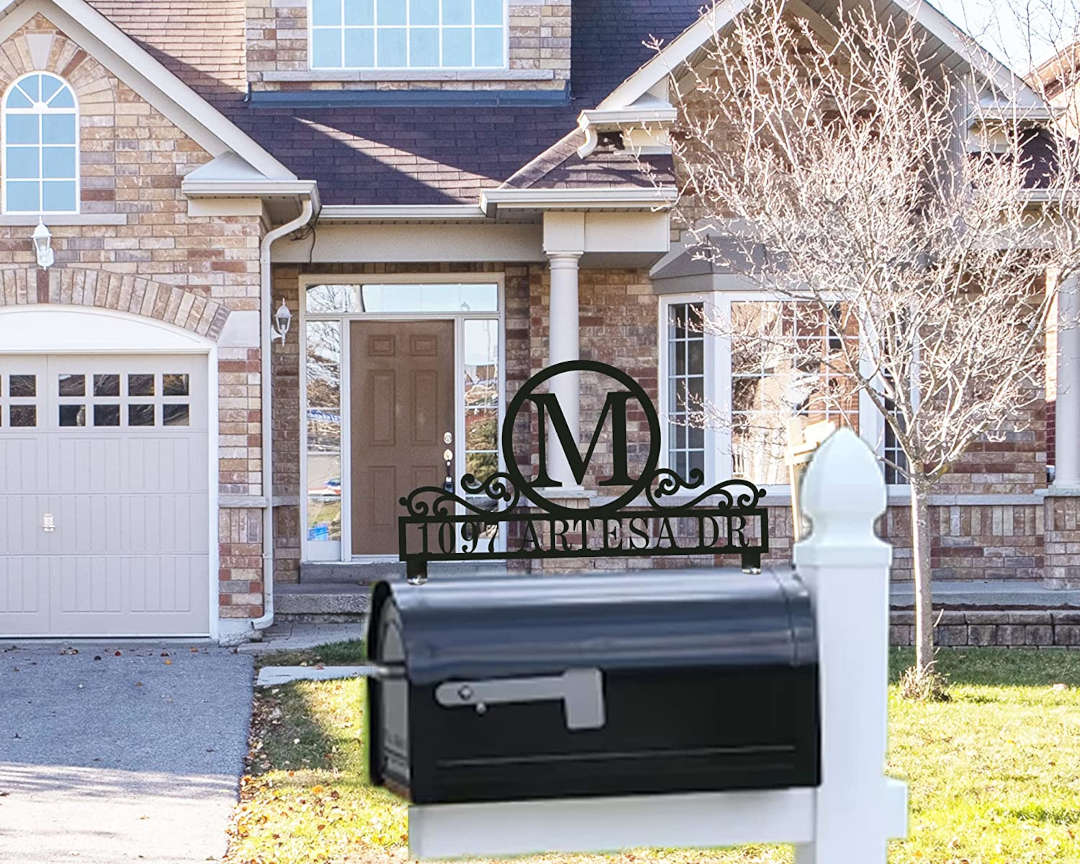 Custom Monogram Stainless Steel Mailbox Topper