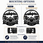 Comparison of two mounting options for a personalized metal sign: no holes or pre-drilled side holes.