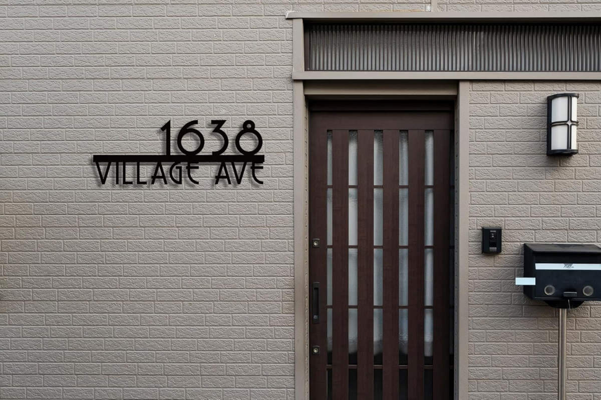 Custom Modern Metal House Address Sign