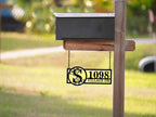 Personalized Monogram Address Metal Hanging Sign