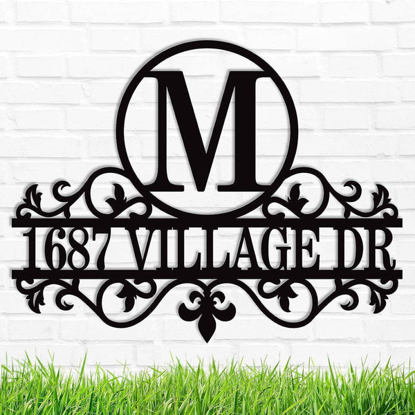 Custom Monogram Address Sign - Personalized Metal Home Decor – ENFODREAM