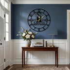 Monogram Surname Custom Metal Wall Clock