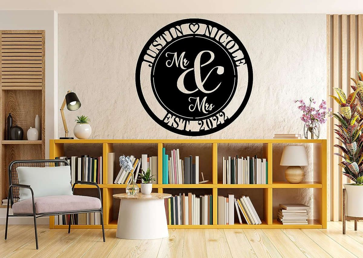 Mr & Mrs Metal Sign