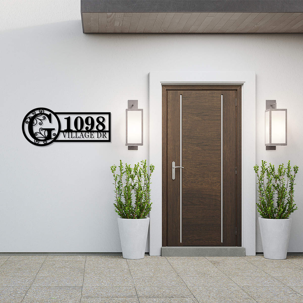 Personalized Monogram Metal Address Sign Plaque Secondary image