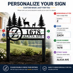 Custom Deer Metal Address Yard Sign