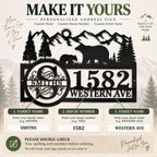 Customization guide for adding a family name, house number and street name to a personalized metal address sign.