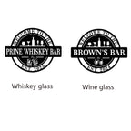 Custom metal bar sign with personalized text, laser-cut steel, powder coated finish, and pre-drilled holes for home pub or man cave wall décor