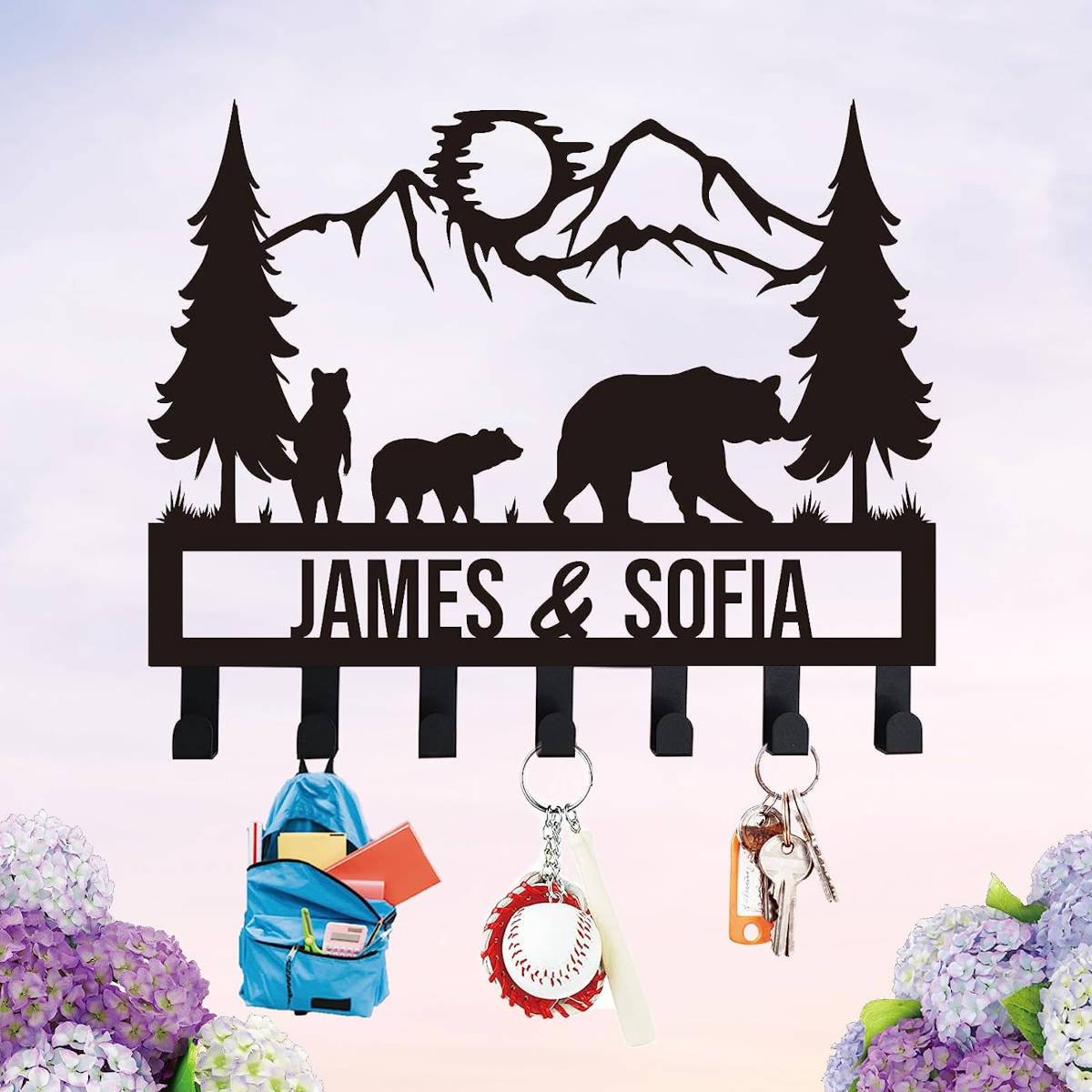 Personalized Bear Family Key Holder Main image